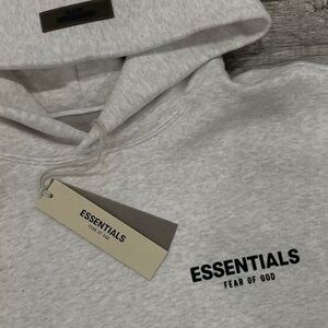 Fear of God Essentials Light Gray Hoodie